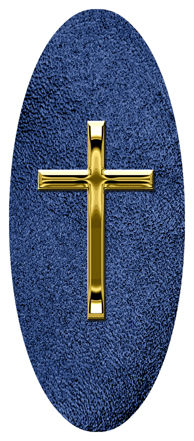 Gold Single Cross Shimmer Blue